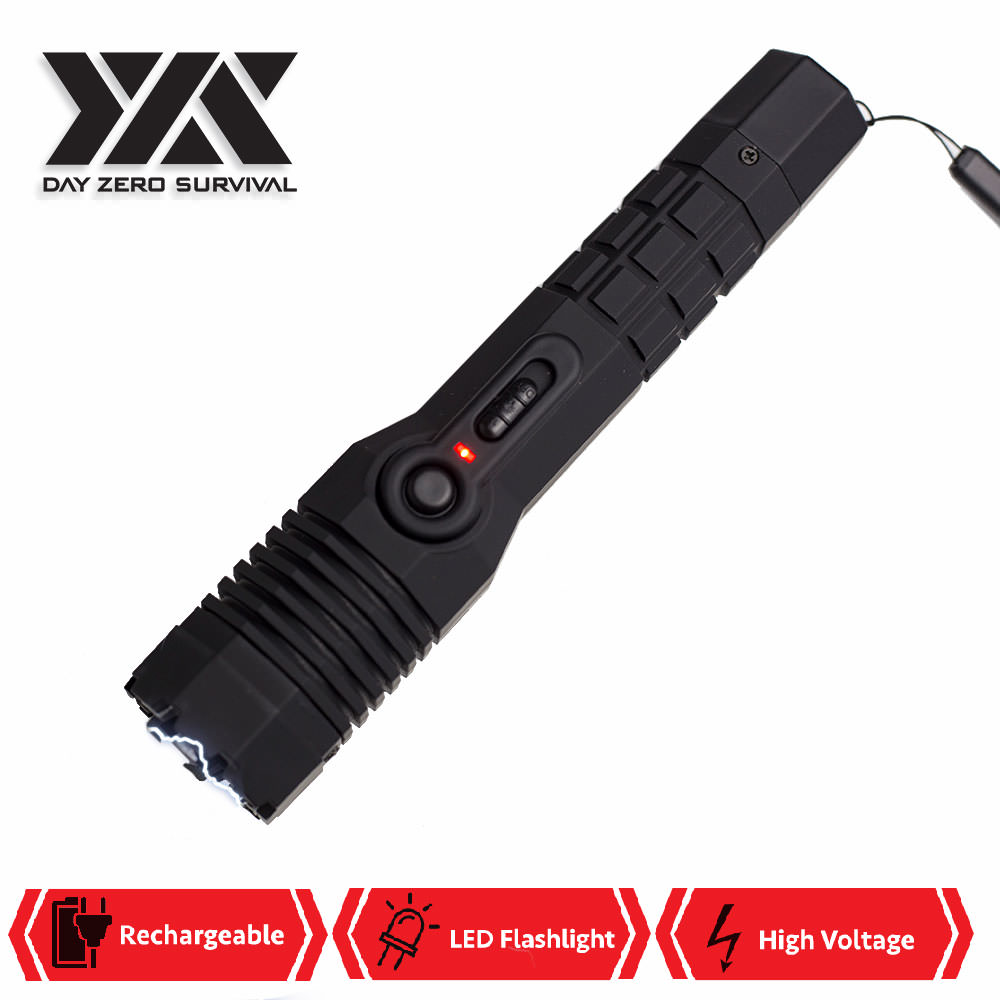 DZS Tactical Stun Gun with LED Flashlight - Tophatter's Army Products & Self Defense Collectible Weapons - Tophatter Daily Deals